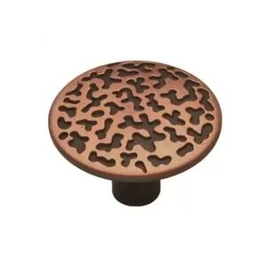 Set/ 6 Southwest Lodge Round Cabinet Knob Drawer Pull Textured Antique Copper